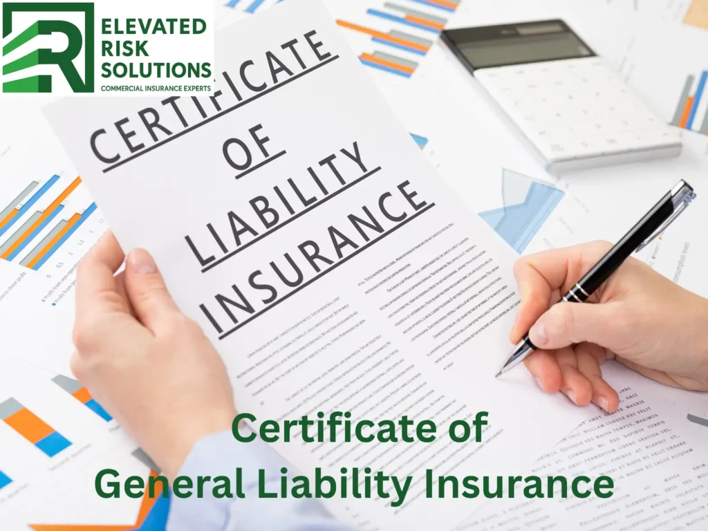 Certificate of General Liability Insurance